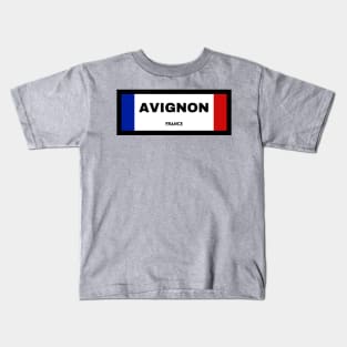 Avignon City in French Flag Kids T-Shirt